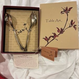 Michael Michaud Hosta Leaf Spoons by Table Art Silver w/Bronze New In Box w/Tags